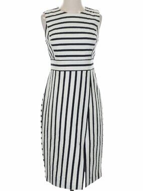 Ann Taylor Loft Women's Tailored Black & White Stripped Sheath Dress Size 6P